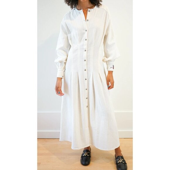 New Alix of Bohemia Quinn Sun Snow Dress Long Size S Ivory - Picture 1 of 6